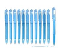PATIKIL 12Pcs Erasable Gel Pens, 0.5mm Fine Point Heat Erasable Marking Pen with Cap Smooth Writing Fabric Markers for Sewing Drawing Writing Planner, Sky Blue Ink