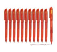 PATIKIL 12Pcs Erasable Gel Pens, 0.5mm Fine Point Heat Erasable Marking Pen with Cap Smooth Writing Fabric Markers for Sewing Drawing Writing Planner, Red Ink