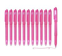PATIKIL 12Pcs Erasable Gel Pens, 0.5mm Fine Point Heat Erasable Marking Pen with Cap Smooth Writing Fabric Markers for Sewing Drawing Writing Planner, Pink Ink