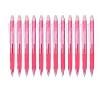 PATIKIL 12Pcs Erasable Gel Pens, 0.5mm Fine Point Retractable Heat Erasable Marking Pen Comfortable Grip Make Mistakes Disappear for Drawing Writing Planner Office Home, Light Red Ink