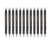 PATIKIL 12Pcs Erasable Gel Pens, 0.5mm Fine Point Retractable Heat Erasable Marking Pen Comfortable Grip Make Mistakes Disappear for Drawing Writing Planner Office Home, Black Ink