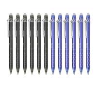 PATIKIL 12Pcs Erasable Gel Pens, 0.5mm Retractable Fine Point Heat Erasable Marking Pen Smooth Writing Fabric Markers for Sewing Drawing Writing Planner, Black, Blue