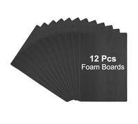 PATIKIL 12Pcs Foam Boards, 10 x 20 x 3/16" (5mm) Thick Foam Core Board Polystyrene Mat Sheet Double Sided Poster Foamboard Making for Mounting Crafts Paintings Prints Art, Black