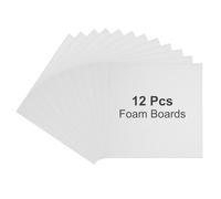 PATIKIL 12Pcs Foam Boards, 100 x 100 x 3/16" (5mm) Thick Foam Core Board Polystyrene Mat Sheet Double Sided Poster Foamboard Making for Mounting Crafts Paintings Prints Art, White