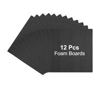 PATIKIL 12Pcs Foam Boards, 30 x 30 x 3/16" (5mm) Thick Foam Core Board Polystyrene Mat Sheet Double Sided Poster Foamboard Making for Mounting Crafts Paintings Prints Art, Black