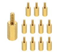 PATIKIL 12pcs M2.5 Male to Female Self-tapping Hex Standoffs Spacers Pillars, M2.5 10+6mm Brass Motherboard Standoffs Copper