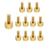 PATIKIL 12pcs M2.5 Male to Female Self-Tapping Hex Standoffs Spacers Pillars, M2.5 4+6mm Brass Motherboard Standoffs Copper