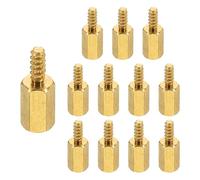 PATIKIL 12pcs M2.5 Male to Female Self-Tapping Hex Standoffs Spacers Pillars, M2.5 8+6mm Brass Motherboard Standoffs Copper