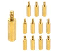 PATIKIL 12pcs M3 Male to Female Self-Tapping Hex Standoffs Spacers Pillars, M3 15+6mm Brass Motherboard Standoffs Copper