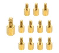 PATIKIL 12pcs M3 Male to Female Self-tapping Hex Standoffs Spacers Pillars, M3 6+6mm Brass Motherboard Standoffs Copper