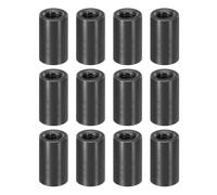 PATIKIL 12pcs M3 Metal Threaded Standoff Spacer Nuts, Round Aluminum Spacers Female Coupling Screws, 1/8" ID x 3/16" OD, Black, (10mm L)