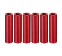 PATIKIL 12pcs M3 Metal Threaded Standoff Spacer Nuts, Round Aluminum Spacers Female Coupling Screws, 1/8" ID x 1/4" OD, Red 3x6x22mm