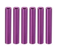 PATIKIL 12pcs M3 Metal Threaded Standoff Spacer Nuts, Round Aluminum Spacers Female Coupling Screws, 1/8" ID x 3/16" OD, Purple 3x5x30mm