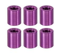PATIKIL 12pcs M3 Metal Threaded Standoff Spacer Nuts, Round Aluminum Spacers Female Coupling Screws, 1/8" ID x 3/16" OD, Purple 3x5x6mm