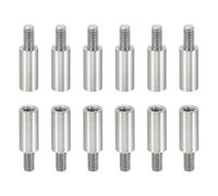 PATIKIL 12pcs M3 Standoffs, M3 12+6mm Spacer Standoffs Steel Threaded Standoffs Screws Kit 3mm ID 5mm OD Metric Male Female Thread Adapters for Circuit Board PCB RC Drones Motherboard