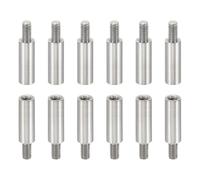 PATIKIL 12pcs M3 Standoffs, M3 14+6mm Spacer Standoffs Steel Threaded Standoffs Screws Kit 3mm ID 5mm OD Metric Male Female Thread Adapters for Circuit Board PCB RC Drones Motherboard