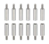 PATIKIL 12pcs M3 Standoffs, M3 15+6mm Spacer Standoffs Steel Threaded Standoffs Screws Kit 3mm ID 5mm OD Metric Male Female Thread Adapters for Circuit Board PCB RC Drones Motherboard