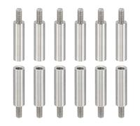 PATIKIL 12pcs M3 Standoffs, M3 18+6mm Spacer Standoffs Steel Threaded Standoffs Screws Kit 3mm ID 5mm OD Metric Male Female Thread Adapters for Circuit Board PCB RC Drones Motherboard