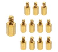 PATIKIL 12pcs M4 Male to Female Self-Tapping Hex Standoffs Spacers Pillars, M4 10+6mm Brass Motherboard Standoffs Copper