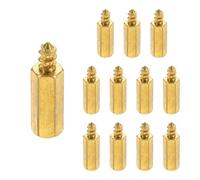 PATIKIL 12pcs M4 Male to Female Self-Tapping Hex Standoffs Spacers Pillars, M4 15+6mm Brass Motherboard Standoffs Copper