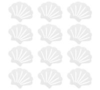 PATIKIL 12Pcs Non Slip Bathtub Stickers, Anti Slip Shower Stickers Bathroom Shower Floor Decals Sea Shell Shape Cute Treads Tubs, White