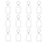 PATIKIL 12Pcs Photo Frame Keyring, 5.5 x 4cm / 2.17 x 1.57 Inch Rectangular Curved Acrylic Custom Keychain Blanks Personalized DIY Keychains for Souvenir Anniversary Holiday