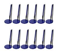 PATIKIL 12Pcs Secure Pen with Adhesive Chain and Security Pen Holder, Reception Counter Pens Desktop Pen Black Ink Refills for Desk Workplace Office Home Supplies, Flat Base, Dark Blue