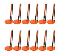 PATIKIL 12Pcs Secure Pen with Adhesive Chain and Security Pen Holder, Reception Counter Pens Desktop Pen Black Ink Refills for Desk Workplace Office Home Supplies, Flat Base, Orange