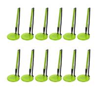 PATIKIL 12Pcs Secure Pen with Adhesive Chain and Security Pen Holder, Reception Counter Pens Desktop Pen Black Ink Refills for Desk Workplace Office Home Supplies, Flat Base, Green