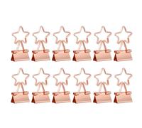 PATIKIL 12Pcs Small Binder Clips, Star Shape Cute Binder Clips Paper Clamps Bulk Plating for Paper Bookmarks Planner Notes Letter Journals Office Supplies Bags Crafts, Rose Gold