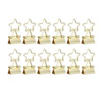 PATIKIL 12Pcs Small Binder Clips, Star Shape Cute Binder Clips Paper Clamps Bulk Plating for Paper Bookmarks Planner Notes Letter Journals Office Supplies Bags Crafts, Gold