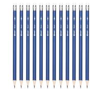 PATIKIL 12Pcs Wood Pencils, Hexagonal Black HB Graphite Pencil Set Pre-sharpened Erasable with Eraser for Daily Home Office Classroom Writing Marking Study Note Supplies, Blue