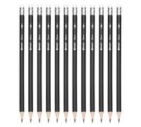 PATIKIL 12Pcs Wood Pencils, Hexagonal Black HB Graphite Pencil Set Pre-sharpened Erasable with Eraser for Daily Home Office Classroom Writing Marking Study Note Supplies, Black