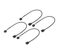 PATIKIL 12V 4 Pin to SM4P Female Splitter Cable, 4 Pcs PWM Fans RGB Power Cord ARGB Extension Connector Plug for Computer Chassis Motherboard, Black