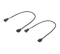 PATIKIL 12V 4 Pin to SM4P Male Splitter Cable, 2 Pcs PWM Fans RGB Power Cord ARGB Extension Connector Plug for Computer Chassis Motherboard, Black
