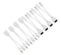 PATIKIL 12V POE Injectors and POE Splitter Kits, 4 Pair Ethernet Passive POE Adapter DC Power Adaptor Connector for Non-POE IP Security CCTV Surveillance Camera System, White
