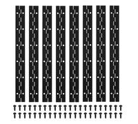 PATIKIL 12x1.2 Inch Piano Hinge,8 Pcs 304 Stainless Steel Continuous Hinge with Holes for Piano Gate Door Wooden Storage Box Cabinet Boat,Black