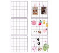 PATIKIL 12x12 in Wall Grid Panel, 6 Pack Wire Grid Panel Shelf Board Metal Gridwall Photo Pictures Display Hanging Organizer Mesh Frame Memo Board for Display DIY Craft Shows Home, Purple