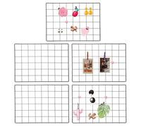 PATIKIL 12x16 in Wall Grid Panel, 5 Pack Wire Grid Panel Shelf Board Metal Gridwall Photo Pictures Display Hanging Organizer Mesh Frame Memo Board for Display DIY Craft Shows Home, Black