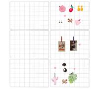 PATIKIL 12x16 in Wall Grid Panel, 6 Pack Wire Grid Panel Shelf Board Metal Gridwall Photo Pictures Display Hanging Organizer Mesh Frame Memo Board for Display DIY Craft Shows Home, White