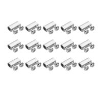 PATIKIL 12x4.5x5.5mm Wire Rope Clips, 15 Pcs Metal Cable Clamps 3mm Double Holes Wire Lock Rope Fittings Clip with M3x0.5mm Screws for Cable