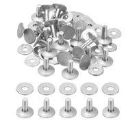 PATIKIL 12x4x10mm Leather Rivets and Burrs, 100 Sets Leather Rivets and Washers Aluminum Fastener Metal Studs Posts for Leather Craft, Belts, Wallets, Collars, DIY Crafts