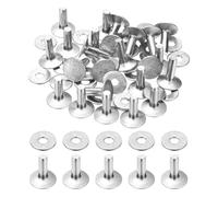 PATIKIL 12x4x12mm Leather Rivets and Burrs, 100 Sets Leather Rivets and Washers Aluminum Fastener Metal Studs Posts for Leather Craft, Belts, Wallets, Collars, DIY Crafts