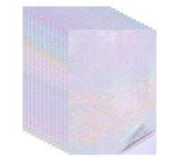 PATIKIL 12x8 Inch Holographic Laminate Sheets, 12Pcs Holographic Sticker Paper Transparent Vinyl Laminate Film A4 Waterproof Self Adhesive for Craft Books, Circle Pattern