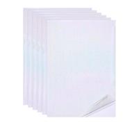 PATIKIL 12x8 Inch Holographic Laminate Sheets, 6Pcs Holographic Sticker Paper Transparent Vinyl Laminate Film A4 Waterproof Self Adhesive for Craft Books, Fine Dot Pattern