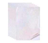 PATIKIL 12x8 Inch Holographic Laminate Sheets, 6Pcs Holographic Sticker Paper Transparent Vinyl Laminate Film A4 Waterproof Self Adhesive for Craft Books, Five-Pointed Star Pattern