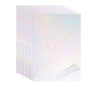 PATIKIL 12x8 Inch Holographic Laminate Sheets, 6Pcs Holographic Sticker Paper Transparent Vinyl Laminate Film A4 Waterproof Self Adhesive for Craft Books, Cracked Glass Pattern