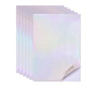 PATIKIL 12x8 Inch Holographic Laminate Sheets, 6Pcs Holographic Sticker Paper Transparent Vinyl Laminate Film A4 Waterproof Self Adhesive for Craft Books, Fine Sparkle Pattern
