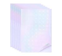 PATIKIL 12x8 Inch Holographic Laminate Sheets, 6Pcs Holographic Sticker Paper Transparent Vinyl Laminate Film A4 Waterproof Self Adhesive for Craft Books, Square Circle Pattern