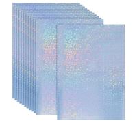 PATIKIL 12x8 Inch Printable Holographic Sticker Paper, 12 Sheets Vinyl Sticker Paper A4 Waterproof Quickly Sticker for Laser Printer Inkjet Printer, Star Pattern